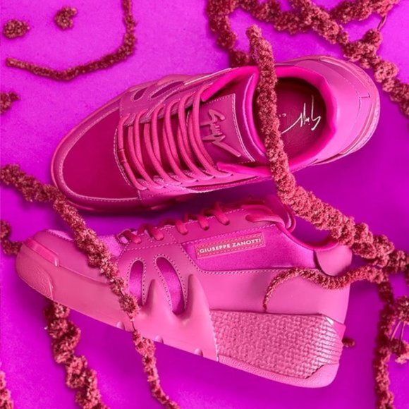 Giuseppe Zanotti Shoes - Giuseppe Zanotti 'Talon' Satin & Leather Sneaker